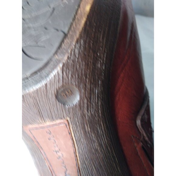 Nurture Prairie Clog Heels Women's 9 M Shoes Brown Leather Mules Metal Studs - Picture 9 of 10